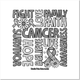 Sciatic Pain Awareness - Fight love survivor ribbon Posters and Art